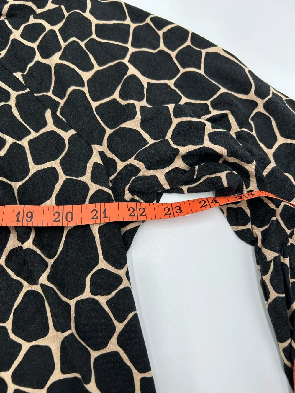 Michael Kors Black and Tan Giraffe-Print Blouse XL